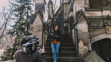 camerman shooting a girl